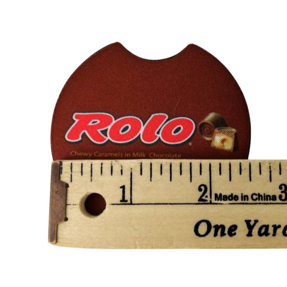 Car Coasters Rolo Chocolate Caramel Candy Snack Junk Food Set of 2 Neoprene - Picture 6 of 9